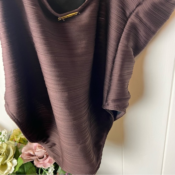 Ralph Lauren Brown Solid Ottoman Crossback One piece Swimsuit size 12 NWT - Picture 6 of 11